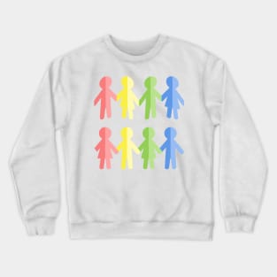Rainbow Paper People Chain Crewneck Sweatshirt